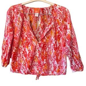 Hearts of Palm tropical colorful lightweight summer  summer top. Size 12.